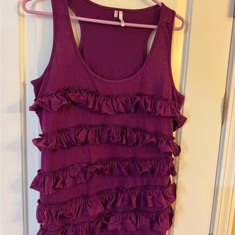 Studio Y purple Ruffled Tank Top